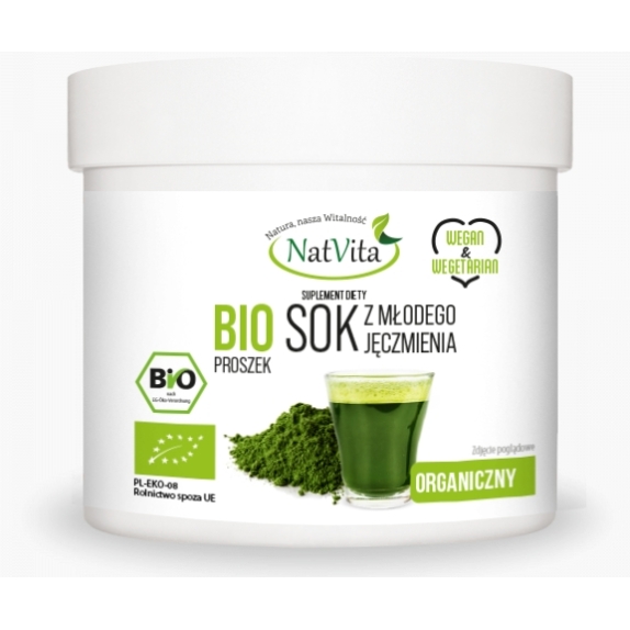 Natvita Sok BIO z młodego jęczmienia proszek 250 g  cena 31,05$