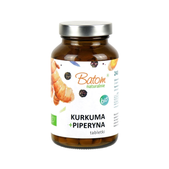 Kurkuma + piperyna 240 tabletek BIO Batom  cena 14,36$