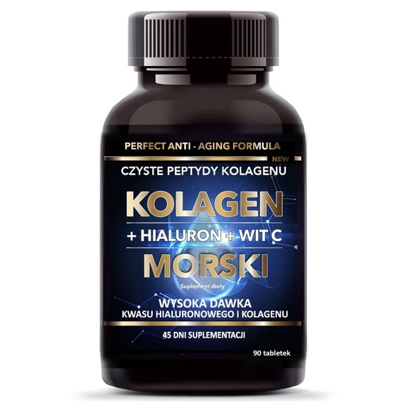 Intenson Kolagen morski + hialuron + witamina C 500 mg 90 tabletek cena €20,36