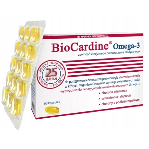 BioCardine Omega-3 60 kapsułek Marinex cena 13,97$
