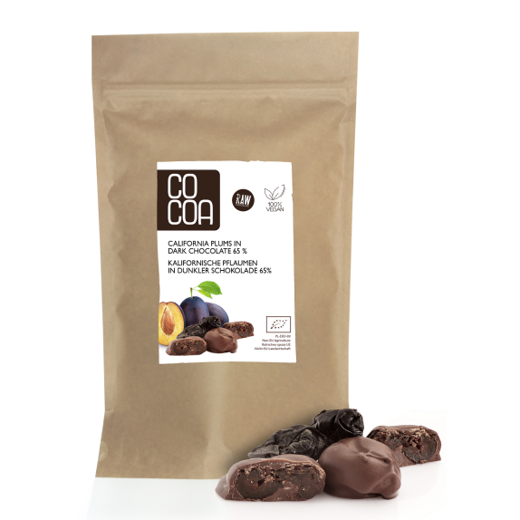 Śliwki kalifornijskie w czekoladzie ciemnej BIO 200 g Cocoa  cena 9,99$