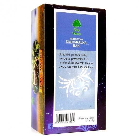 Herbata zodiakalna "RAK" 20 saszetek Dary Natury + Herbata zodiakalna "WODNIK" GRATIS cena 6,29zł
