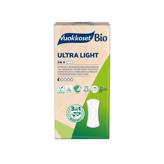Vuokkoset wkładki higieniczne ultra light 24 sztuki cena 3,29$