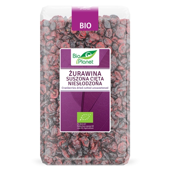 Żurawina suszona cięta niesłodzona 1kg BIO Bio Planet  cena 29,31$