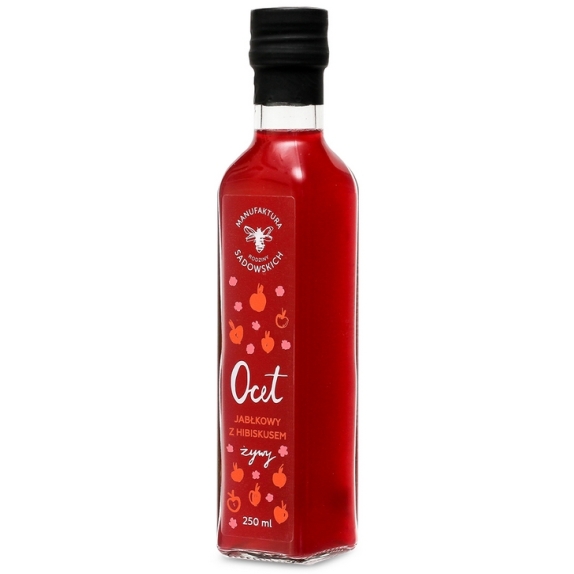 Ocet jabłkowy z hibiskusem żywy 250 ml Pasieka Sadowskich cena 37,90zł