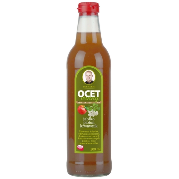 Ocet winny jabłko piołun krwawnik żywy 500 ml Biały Saibaba cena 11,06$
