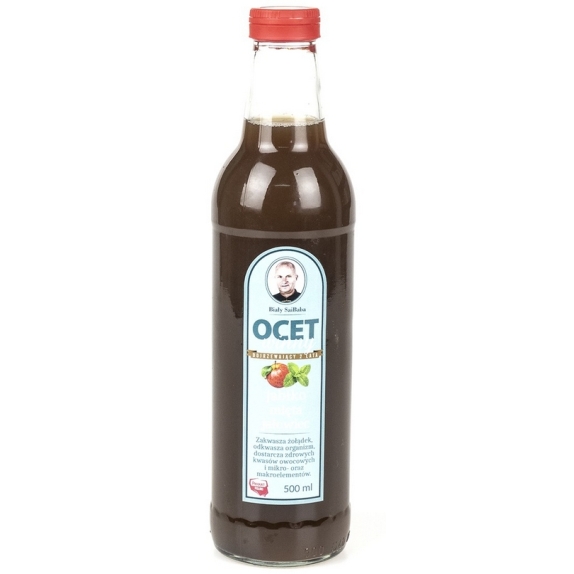 Ocet Jabłkowy Jabłko Mięta Jałowiec żywy 500ml Biały Saibaba cena €11,10