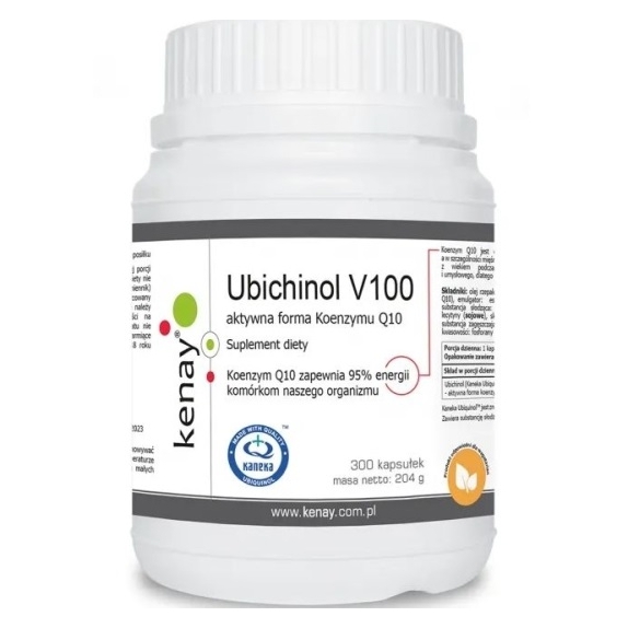 Ubichinol V100 aktywna forma Koenzymu Q10 300 kapsułek Kenay cena €133,62