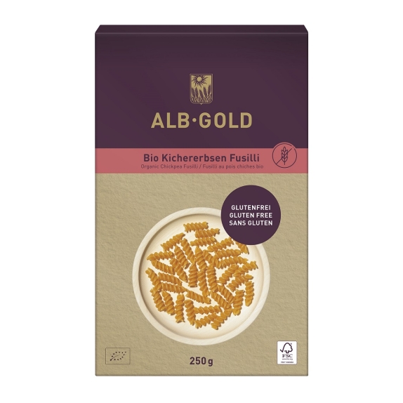 Makaron proteinowy świderki z ciecierzycy bezglutenowy 250 g BIO Alb-Gold cena 3,23$