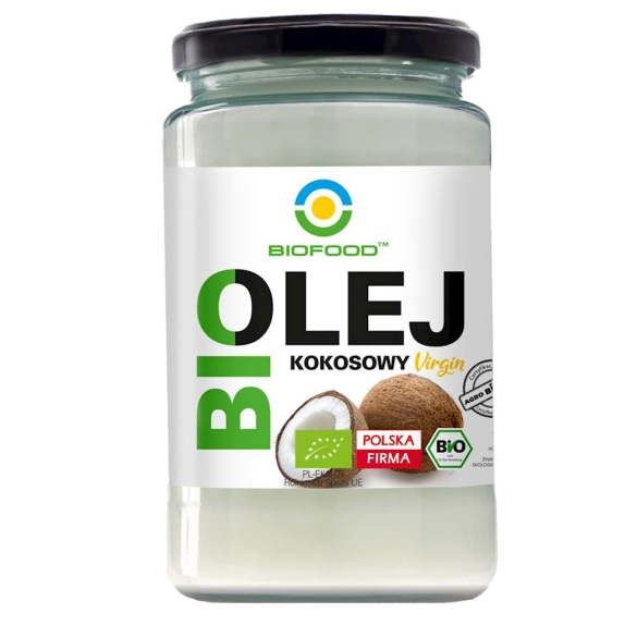 Olej kokosowy virgin z pierwszego tłoczenia 670 g BIO Bio Food cena 7,38$