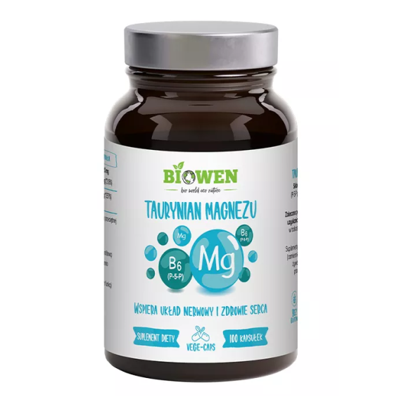 Biowen Taurynian magnezu + witamina B6 100 kapsułek cena 15,63$