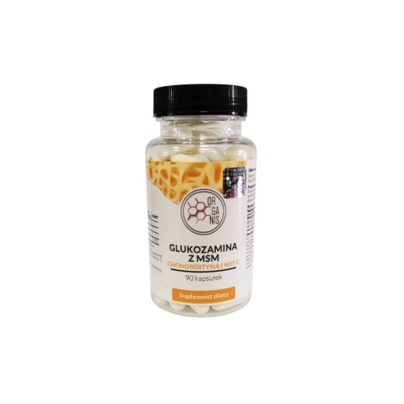 Organis Glukozamina z MSM chondroityną oraz witaminą C 90 kapsułek  cena €11,10