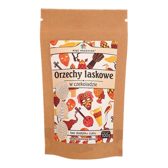 Orzechy laskowe w czekoladzie bez cukru 100 g Pięć Przemian cena 14,65zł