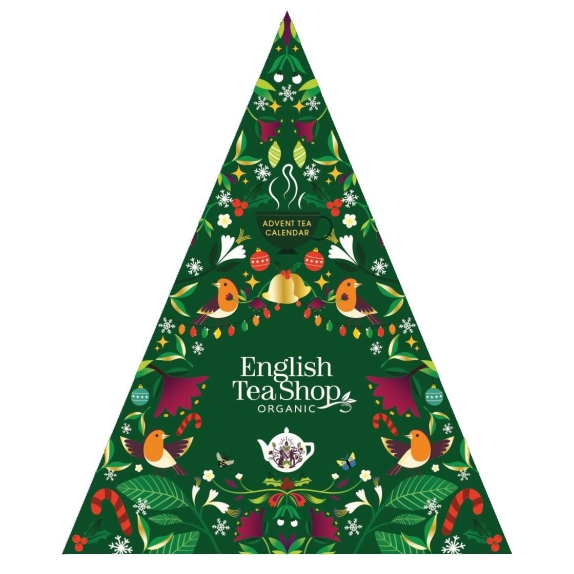 Kalendarz adwentowy herbatki piramidki Green Trangular BIO 25 saszetek English Tea Shop cena 54,09zł