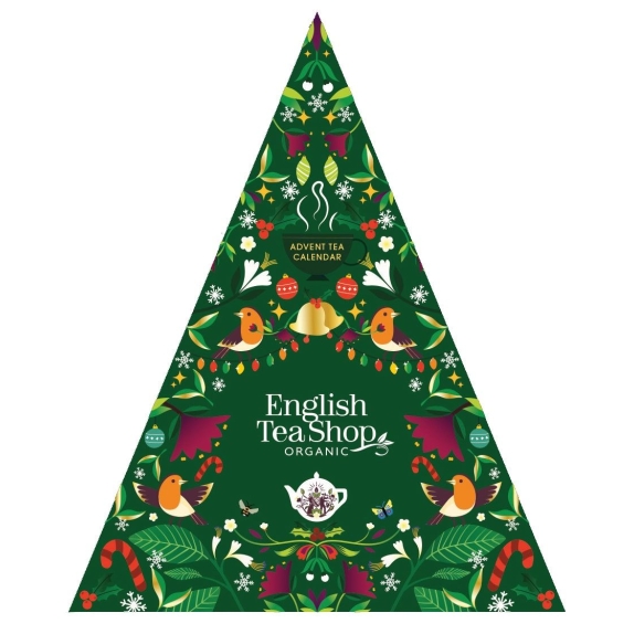 Kalendarz adwentowy herbatki piramidki Green Trangular BIO 25 saszetek English Tea Shop cena 55,49zł