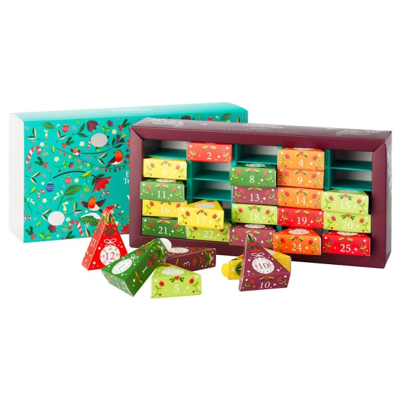 Kalendarz adwentowy herbatki piramidki Chest BIO 25 saszetek English Tea Shop cena 50,45zł