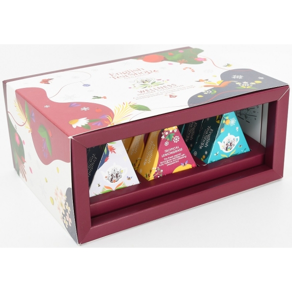 Kolekcja herbatek świątecznych piramidki Wellness BIO 12 sztuk English Tea Shop cena €6,54