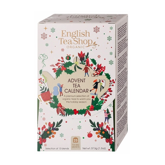 Kalendarz adwentowy z herbatkami Biały BIO 25 saszetek English Tea Shop cena 6,56$