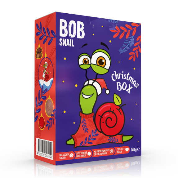 Zestaw Świąteczny Przekąski owocowe z zabawką 140 g Bob Snail cena 29,19zł