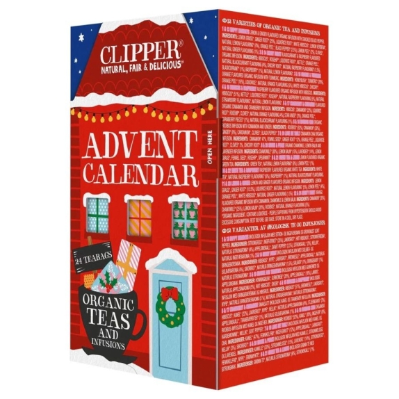 Kalendarz adwentowy z herbatkami BIO 24 saszetki Clipper cena 25,85zł