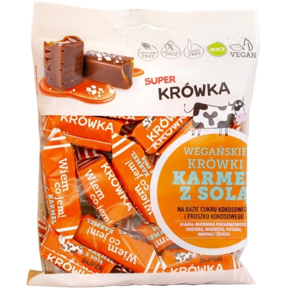 Krówki bezmleczne o smaku karmelu z solą BIO 150 g Super Krówka cena 11,39zł