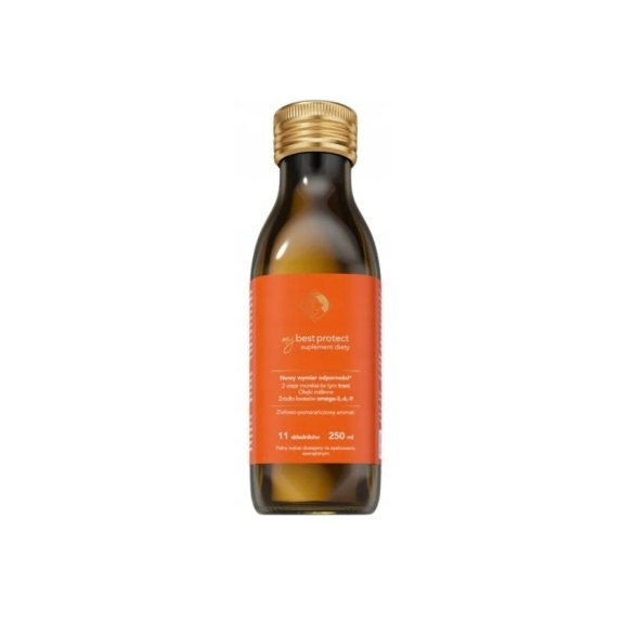 MyBestPharm MyBestProtect olej EPA DHA odporność smak pomarańczowy płyn 250 ml cena 159,90zł