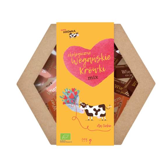 Pudełko prezentowe z krówkami wegańskimi mix smaków 195 g Super Krówka cena 28,89zł