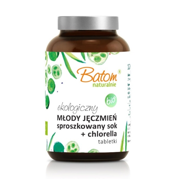 Młody jęczmień sok sproszkowany + Chlorella 500 mg BIO 240 tabletek (120 g) Batom  cena 91,15zł