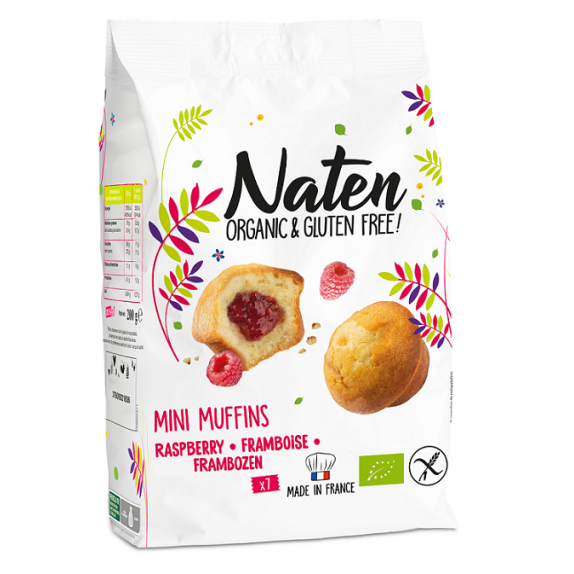 Mini muffinki z nadzieniem truskawkowym bezglutenowe BIO 200 g Naten cena €3,70