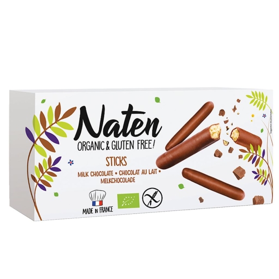 Ciastka w polewie czekoladowej sticks bezglutenowe BIO 130 g Naten cena 3,86$