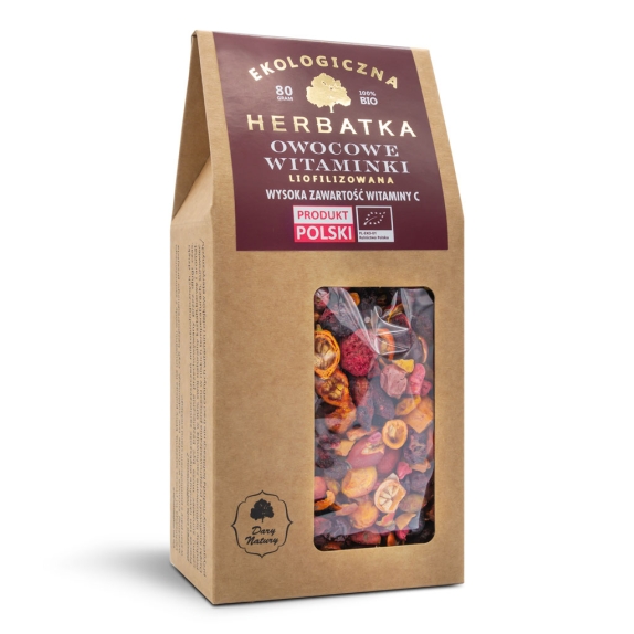 Herbatka lioflizowana owocowe witaminki BIO 80 g Dary Natury cena 33,99zł