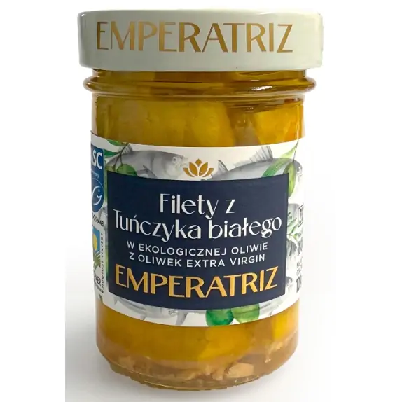 Tuńczyk biały filet MSC w BIO oliwie z oliwek extra virgin 180 g (120 g) Emperatriz cena 24,69zł