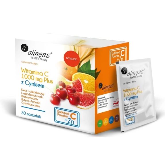Aliness Witamina C 1000 mg z Cynkiem Plus  30 saszetek  cena 29,99zł