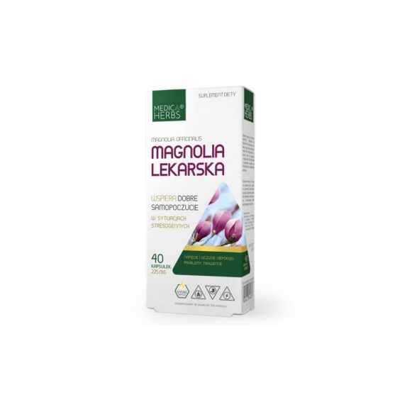 Medica Herbs Magnolia lekarska 40 kapsułek cena 6,74$