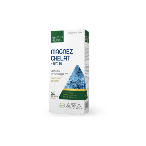 Medica Herbs Magnez Chelat + Witamina B6 60 kapsułek cena 20,95zł