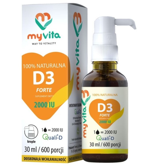 MyVita Witamina D3 Family dla dzieci i dorosłych w kroplach 30ml  cena 7,83$