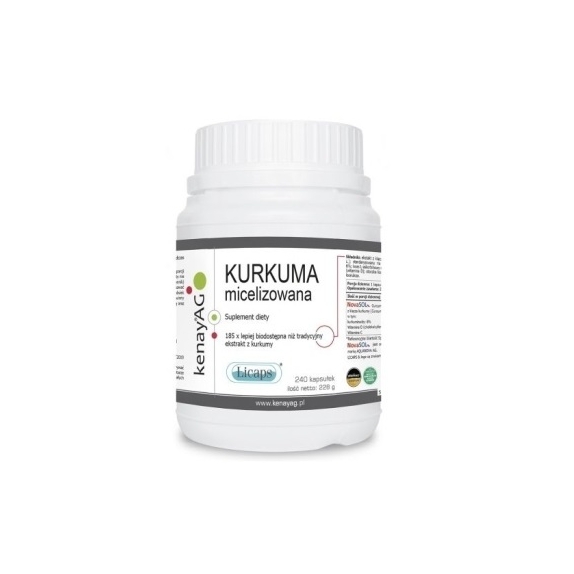 Kenay Kurkuma micelizowana Licaps 240 kapsułek cena 83,67$