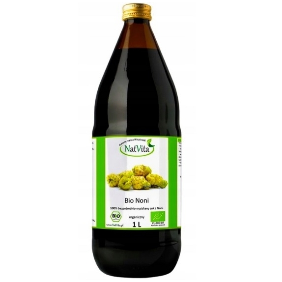 Sok Noni wyciskany 100% 1000ml BIO Natvita  cena €18,29