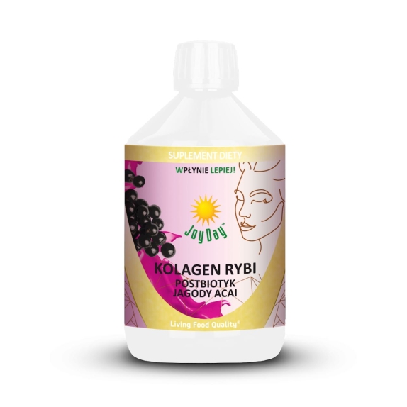 Probiotyk kolagen rybi z jagodami acai 500 ml Joy Day cena 20,22$