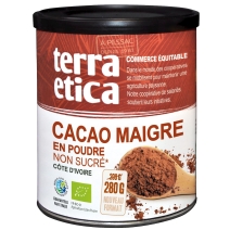 Kakao niskotłuszczowe w proszku BIO 280 g Terra Etica