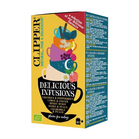 Herbata owocowo-ziołowa  mix 5 smaków BIO 20 saszetek Clipper cena 15,69zł