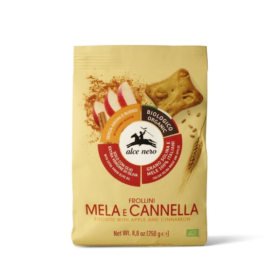Ciastka jabłkowo - cynamonowe z oliwą z oliwek extra virgin (15%) BIO 250 g Alce Nero cena 14,65zł