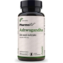 Pharmovit Ashwagandha żeń-szeń indyjski ekstrakt 4:1 400 mg 90kapsułek  