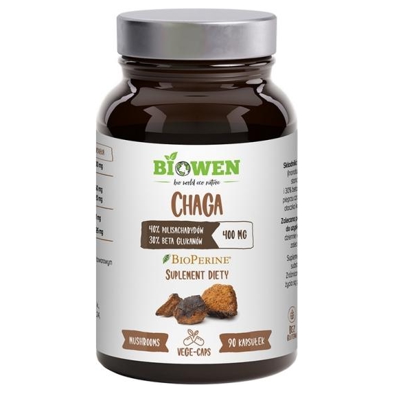 Biowen Chaga (Błyskoporek podkorowy) 400 mg 90 kapsułek cena 19,90$