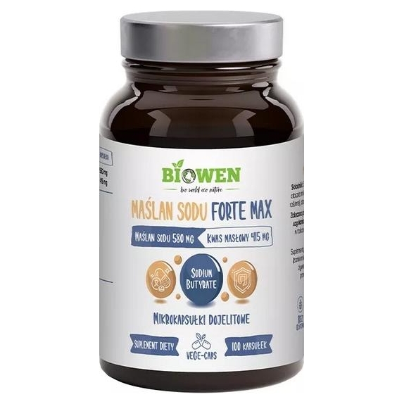 Biowen Maślan sodu Forte 580 mg 100 kapsułek cena 19,52$