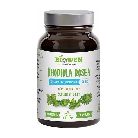 Biowen Rhodiola rosea  420 mg 60 kapsułek cena 14,40$