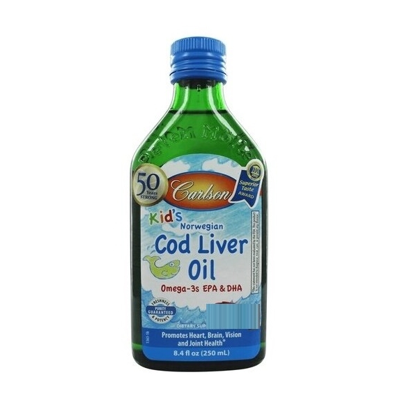 Carlson Kid's Cod Liver green apple 250 ml PROMOCJA! cena 129,99zł