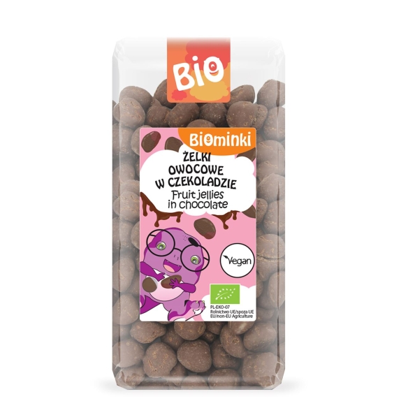 Żelki owocowe w czekoladzie 250 g BIO Biominki cena €7,95
