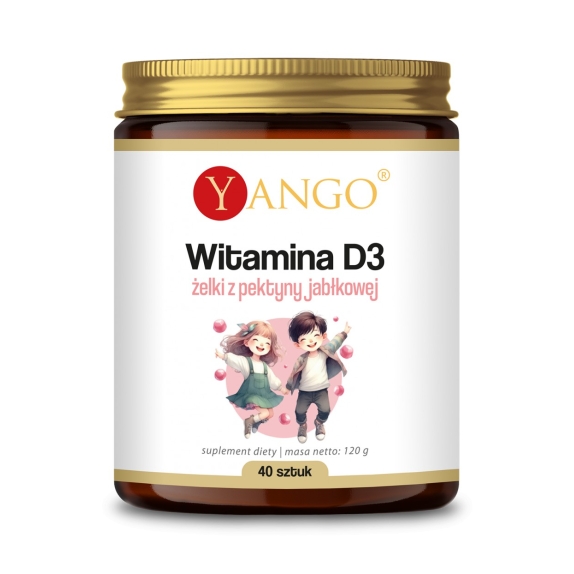 Yango Żelki z witaminą D3 o smaku malinowym 40 sztuk cena 33,50zł
