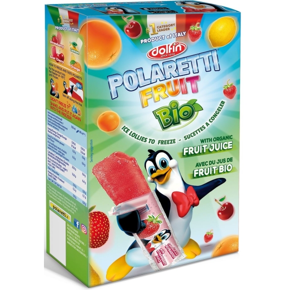 Lody wodne do zamrożenia BIO 10 sztuk po 40 ml Polaretti Fruit (Dolfin) cena 9,15zł